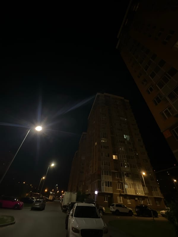Night walk documented through residential Lyubertsy, Russia neighborhoods