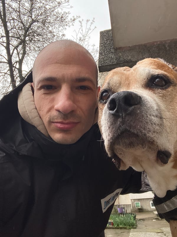 Man and dog captured in multiple photos around Pleven