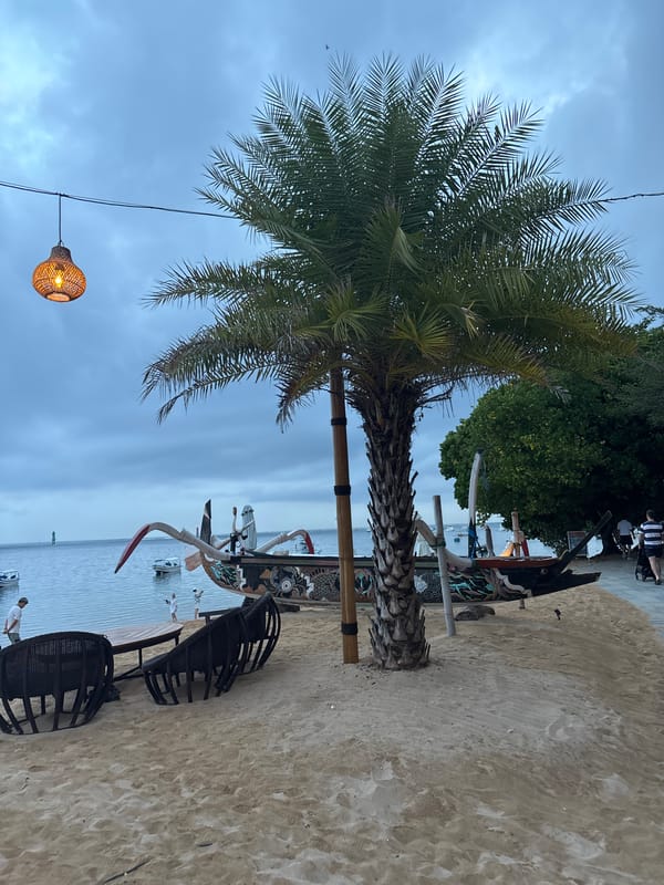 Morning beach life documented across Denpasar coastline Indonesia