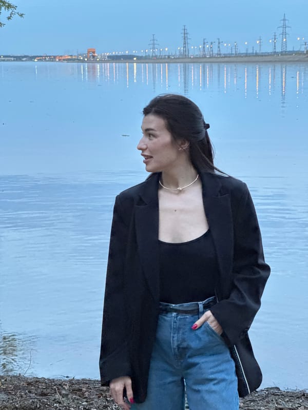Woman observed at Volgograd reservoir waterside in Noviy, Russia