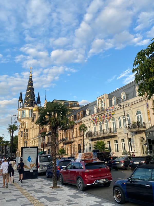 Afternoon street scenes across Batumi's busy city center