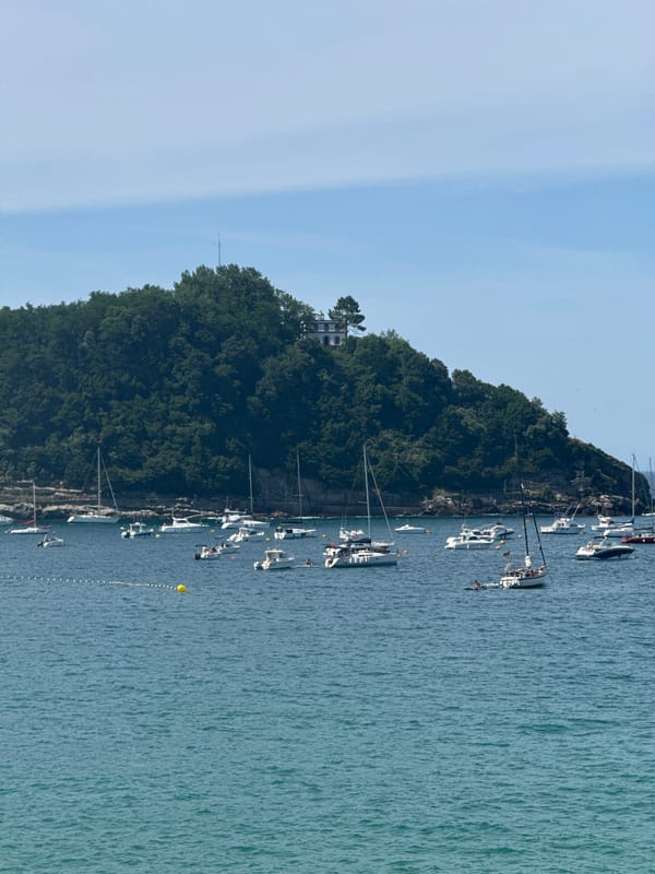 Sunny afternoon at La Concha Bay, San Sebastián