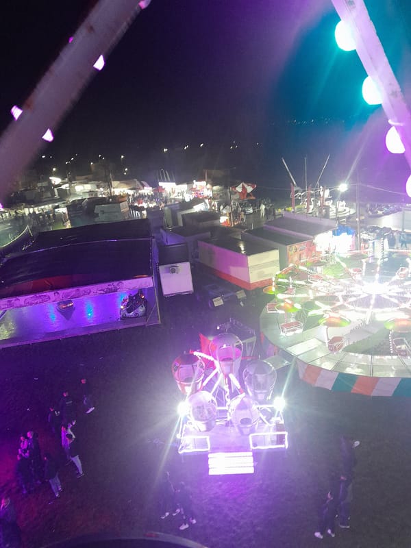 Nighttime carnival lights up Elhovo, Bulgaria fairgrounds