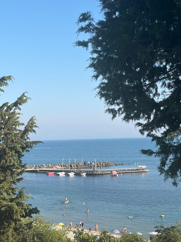 Sunny afternoon along Nesebar's waterfront park and pier