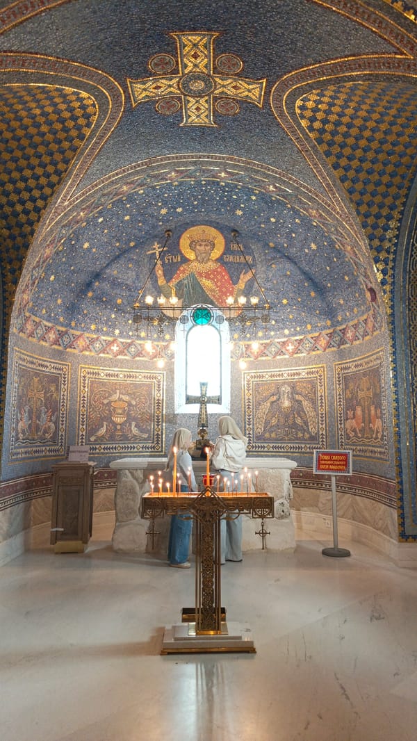 Visitors document St. Vladimir Cathedral tour in Sevastopol