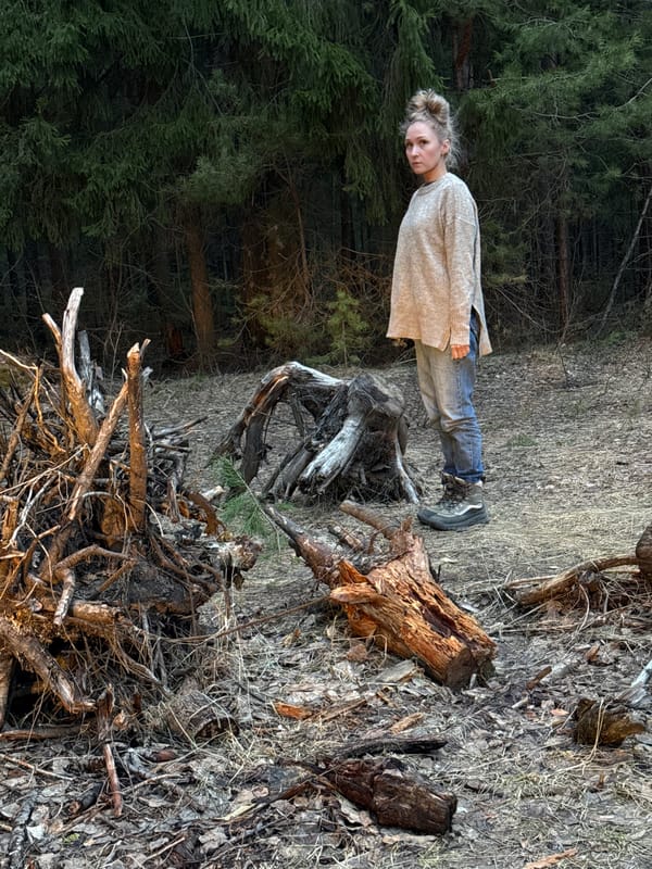 Woman photographed playing in forest near Chaikovsky, Russia