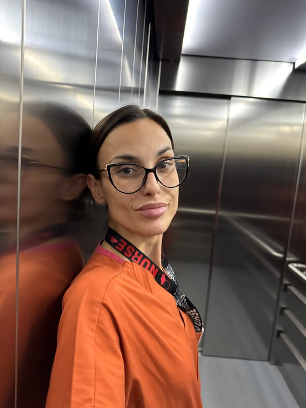 Nurse documents routine hospital shift in Pleven, Bulgaria