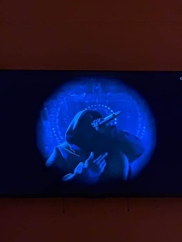 Early morning TV snacking session captured in New York