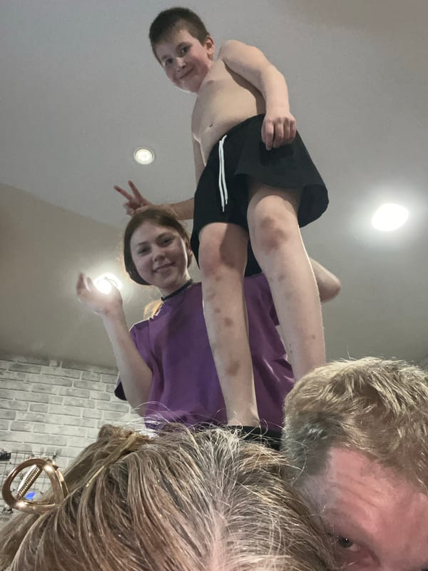 Family playtime and dancing captured in Russian home