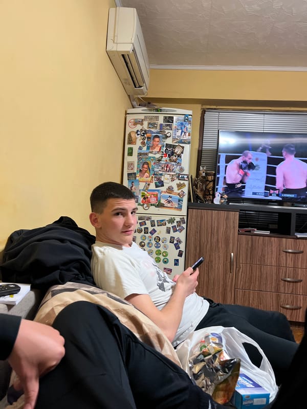 Man spends quiet evening at home in Burgas, Bulgaria