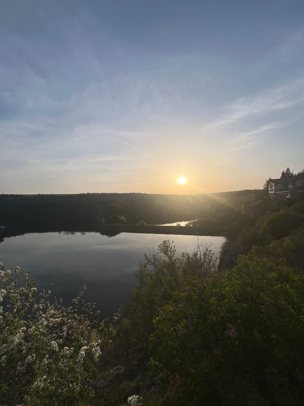 Golden hour sunset scenes captured along Pleven riverbank