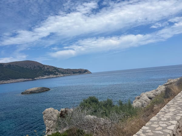 Lazy afternoon on the rocky Mallorcan coast at Cala Lliteres