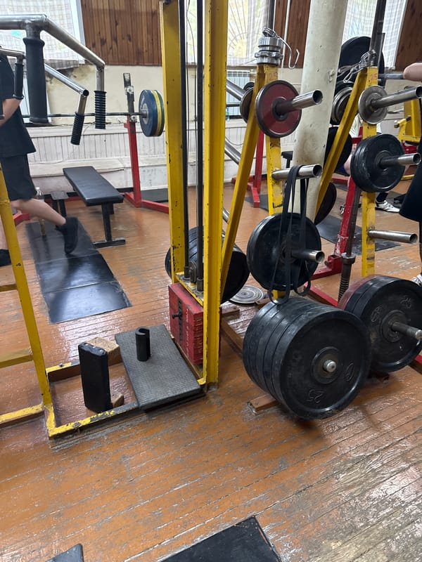 Inside a well-worn weightlifting gym in Kazan, Russia