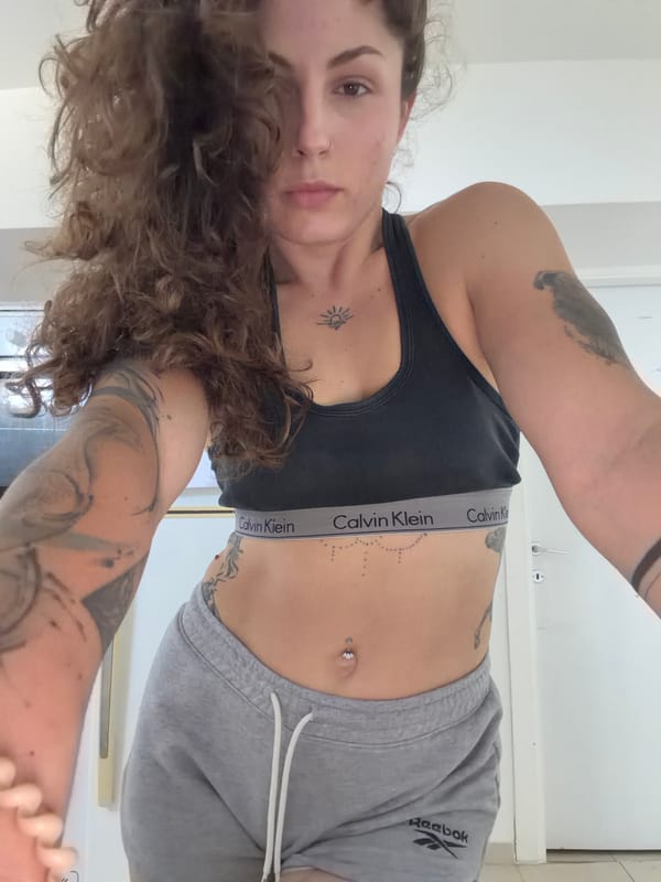 Woman in athletic wear photographed in Kiryat Bialik