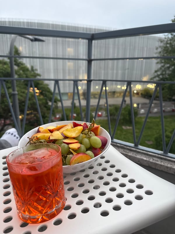 Milan resident enjoys evening fruit, watches Bulgarian TV show