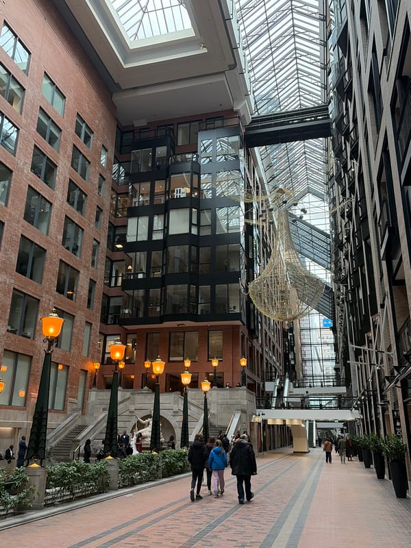Shopper captures atrium view at Montreal Eaton Centre