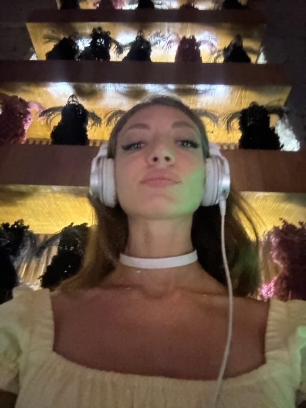 Woman films herself DJing in Koh Samui booth