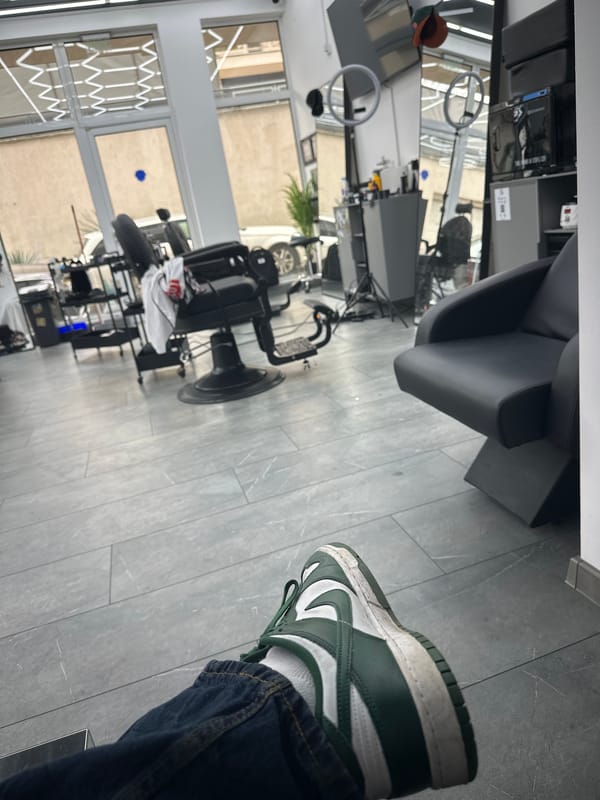Customer gets haircut at Burgas barber shop