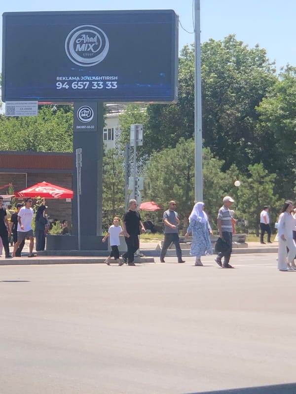 Morning street life across central Tashkent, Uzbekistan