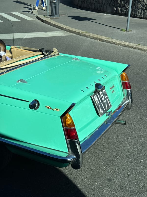 Vintage Triumph Herald spotted on Milan street