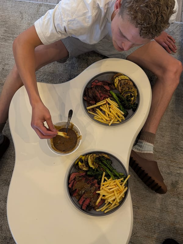 Person enjoys casual meal indoors in London