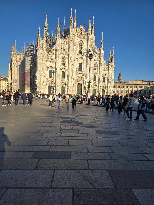 Tourists capture selfie moment at Milan Cathedral