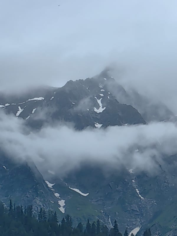 Himalayas near Vashisht under heavy monsoon clouds