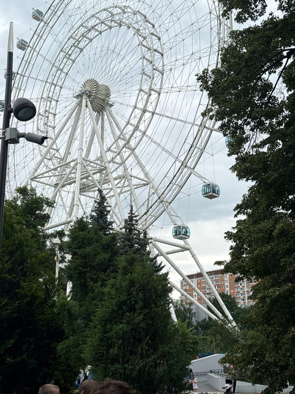 Afternoon scenes from a classic Moscow amusement park
