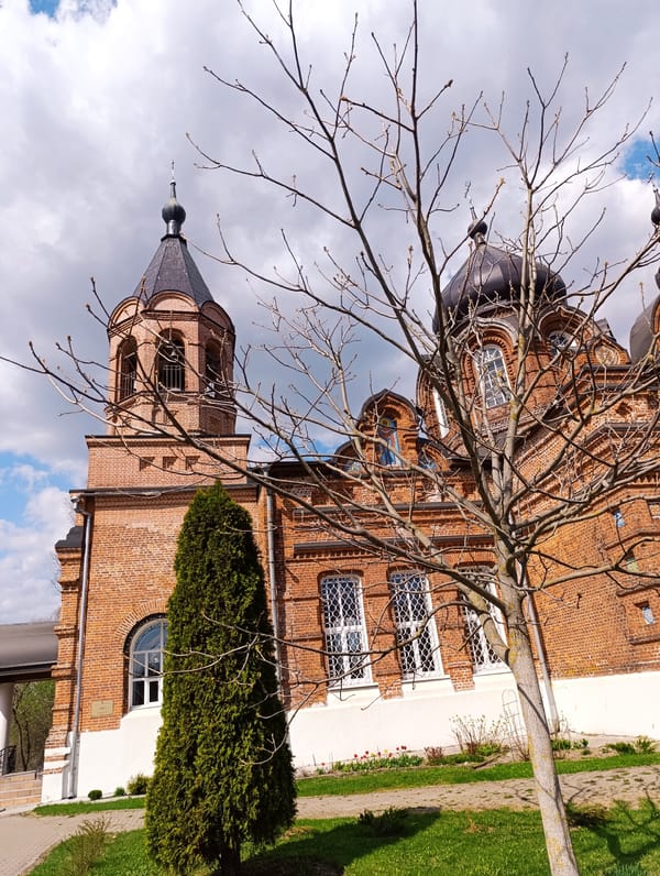 Tourist documents Orthodox church and monuments in Ivanovskoe, Russia