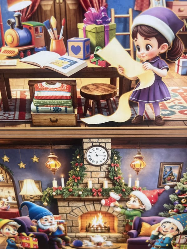 Festive, decorative, and illustrated imagery from a cozy indoor world