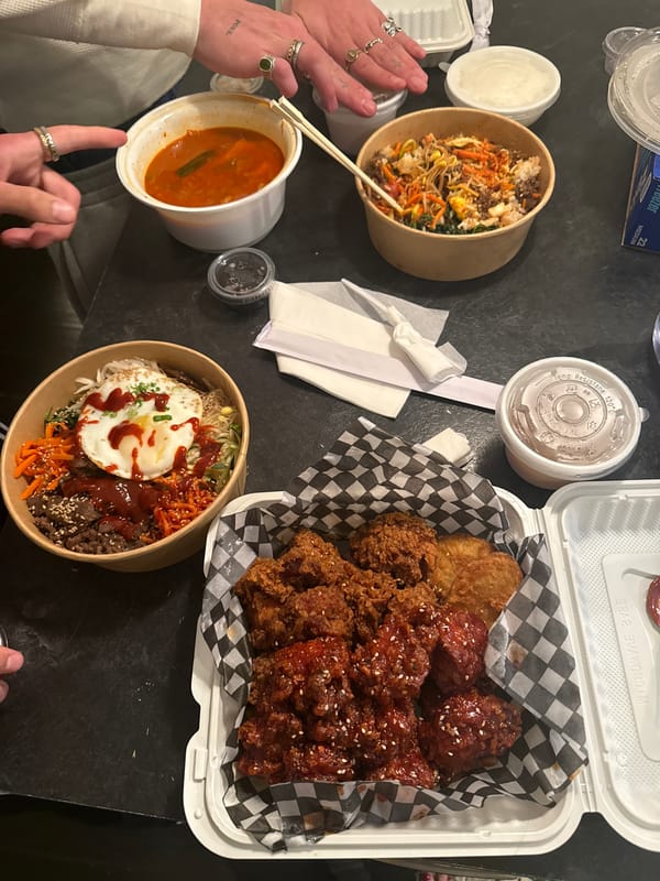 Late-night Korean takeout meal documented in North Vancouver