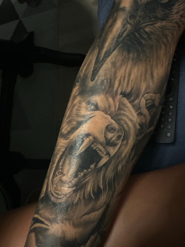 Football on TV, cats, and tattoos on a Sofia evening