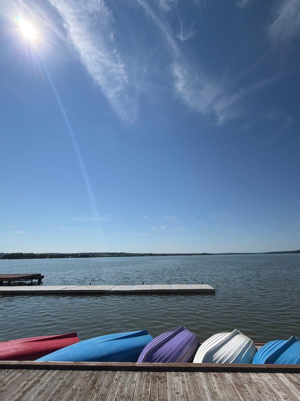Sunny lakeside morning in Votkinsk with snacks and city views