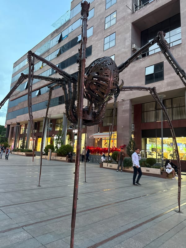 Evening pedestrian activity recorded near Yerevan's National Gallery