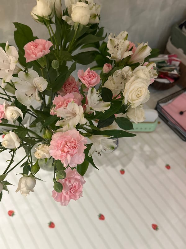 Floral arrangements photographed repeatedly across Montenegro coastal towns