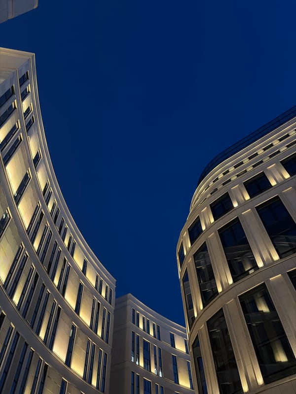 Evening architectural photography session documents illuminated buildings across Minsk