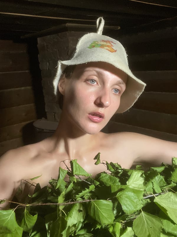 Person documented at traditional Russian bathhouse in Sharkan