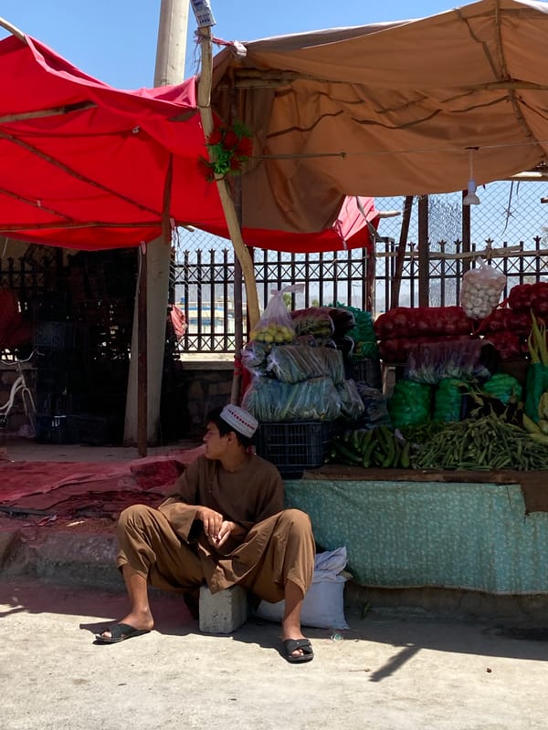 Quiet morning at a Kandahar street market
