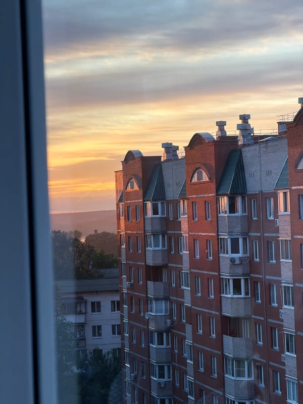 Resident documents sunset views and pet moments in Chaikovsky