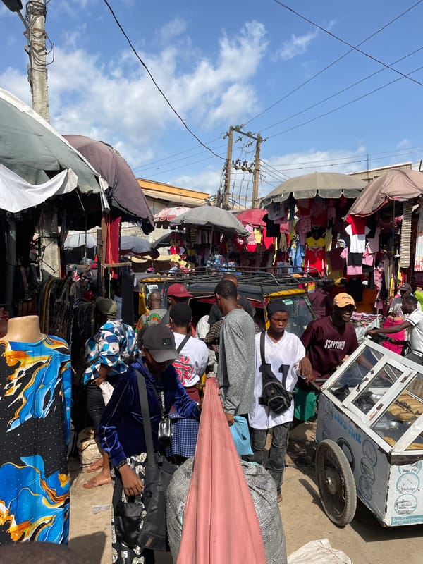 Busy marketplace activity documented in Fegge, Nigeria