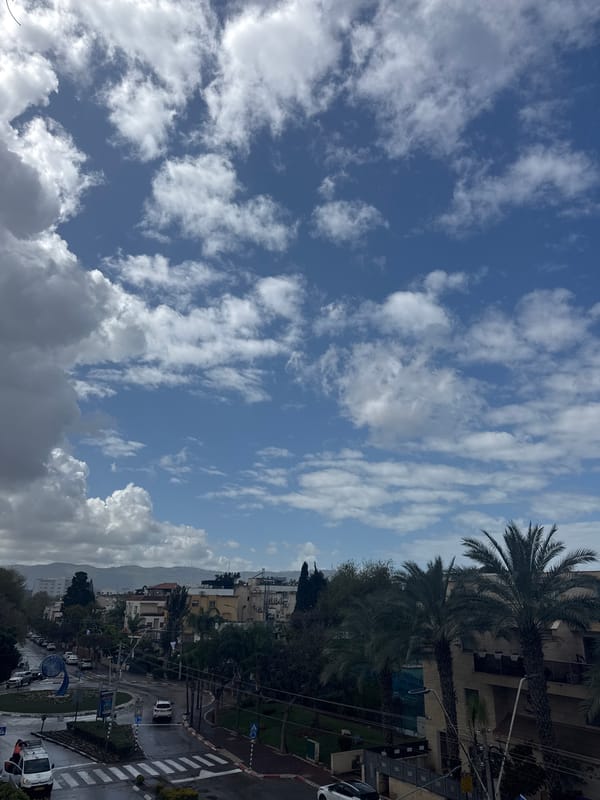 Morning street scene in Kiryat Bialik, Israel