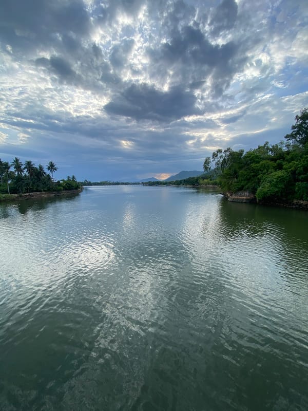 River views and a railway crossing in Nha Trang, Vietnam