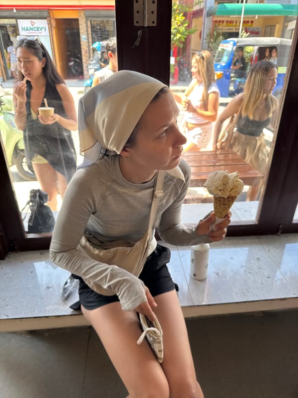 Late night ice cream service captured at General Luna gelato shop