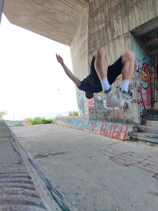 Man performs early morning backflip at Varna monument