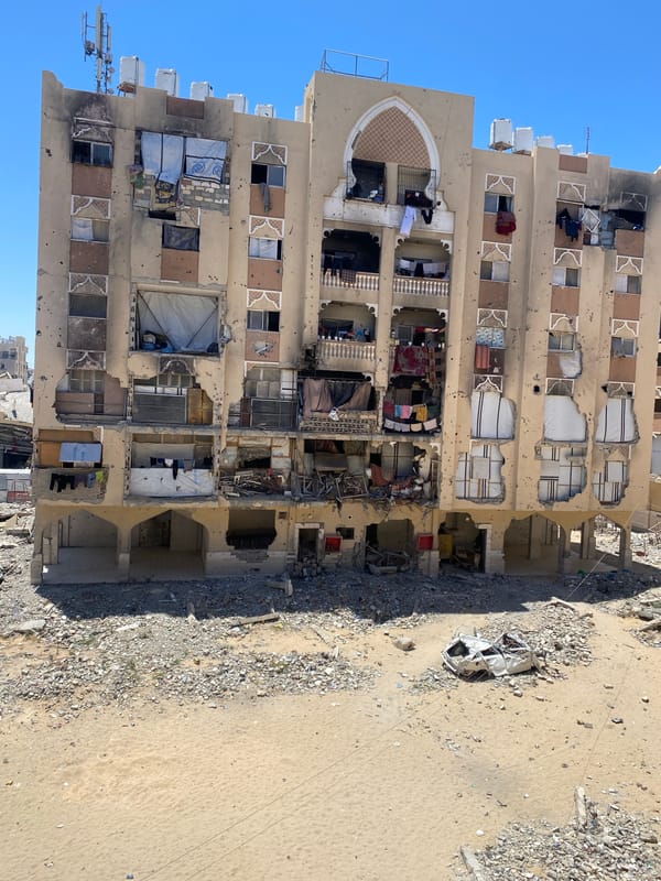 Damaged residential buildings documented in Khan Yunis