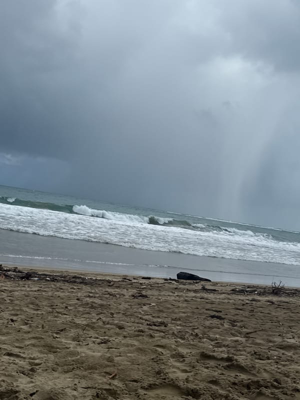 Overcast afternoon documented at Cabarete beach, Dominican Republic