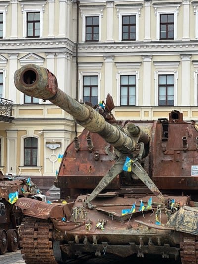 War Memorial Display Features Destroyed Russian Equipment in Kyiv