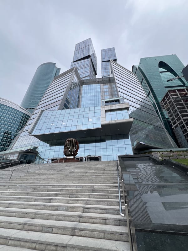 Morning views of Moscow cityscape and residential areas documented