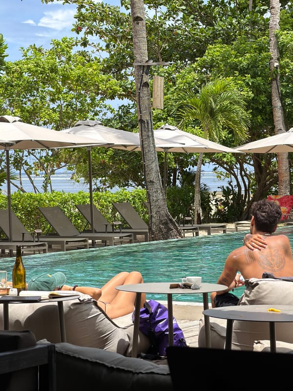 Early morning poolside moment captured at General Luna resort