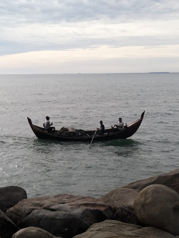 Dawn coastal life documented in Lhokseumawe, Indonesia